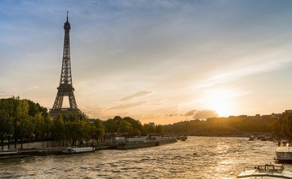 Eiffel Tower at Sunset Paris France