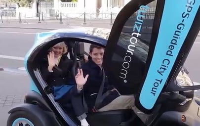 One Mom, One Son, One Twizy Car in Paris … Nightmare on the Champs-Elysées!