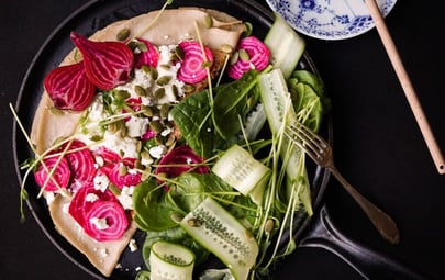 Chèvre & Honey Cream Galettes with Polka Beetroots