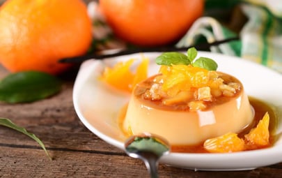 Crème Caramel with Exotic Citrus Compote